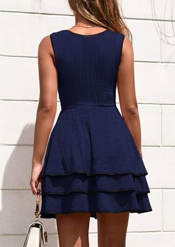 PRETTYGARDEN Women's 2025 Summer Sundresses Casual Elegant Sleeveless Flowy Tiered Ruffle A Line Mini Graduation Party Dress2