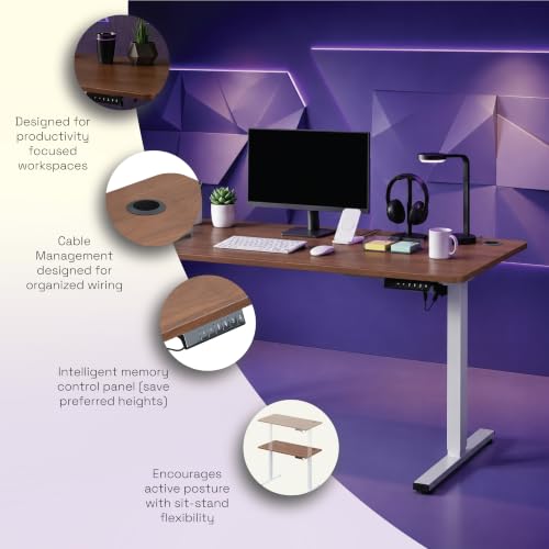 Image of Wakefit Study Table | 5 Yr Warranty | Standing desk, Computer Table for Home Pc, Electric Height adjustable, Digital Display & 4 Memory Presets, Free Installation, Modern Ergonomic Wobble-Free- L160Cm