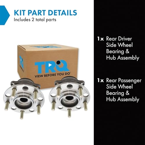 Image of TRQ Rear Left and Right Wheel Bearing and Hub Assembly Set 2 Piece Compatible with 2007-2013 Mitsubishi Outlander 5 Passenger Seating AWD 2012-2015 Lancer SE 2016-2017 Lancer AWD