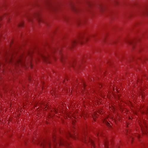 Bbiggood Red Throw Pillow Covers, Pack Of 2 Christmas Pillow Covers Decorative Pillows For Couch, Luxury Soft Faux Fur Throw Pillow Covers Decor Fluffy Pillows For Bedroom Bed, 16 X 16 Inch #TOP3