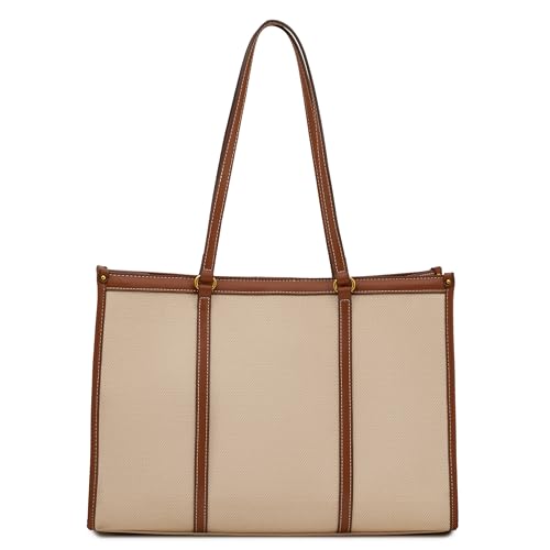 Image of Miraggio Women's Caitleen Solid 14 Inch Tote Bag With 3 Compartments | Tote Bags For Women Office Use Work & Travel Handbag
