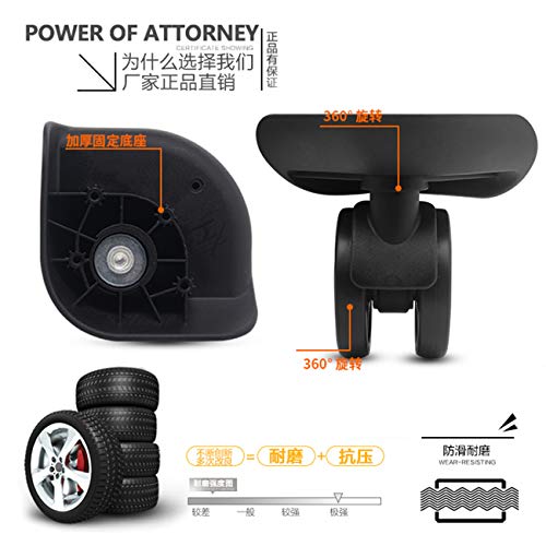Replacement Luggage Wheel Repair Suitcase Bag Parts Spinner Wheels Casters for Travel Customs Box W010S-YF, black3