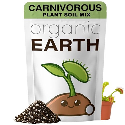 Organic Earth Carnivorous Plant Soil Mix 1 QT - Plant Food Peat Moss & Perlite for Carnivorous Plants - Terrarium Soil, Pitcher Plant Soil, Venus Fly Trap Soil
