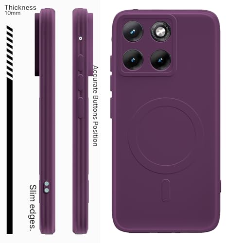 Image of Pikkme Back Cover for Motorola Moto Edge 70 Fusion 5G Soft Matte Silicone Mag-Safe Design (Mag-Safe Not Support) Camera Protection | Slim Fit Bumper Cover (Purple)