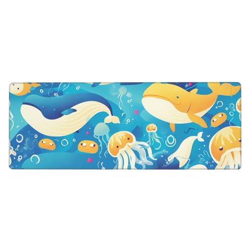 Tapis de souris de jeu en caoutchouc antidérapant avec motif poétique 80 x 30 cm