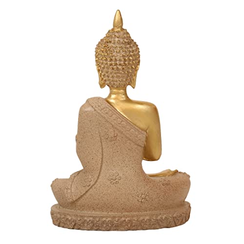 Image of TIED RIBBONS Decorative Lord Buddha Meditating Statue Idol Showpiece (Multi, 16.5 cm x 10.1 cm) for Home Decor Living Room Yoga Room Bedroom Office Table Wall Shelf Decoration Gifting