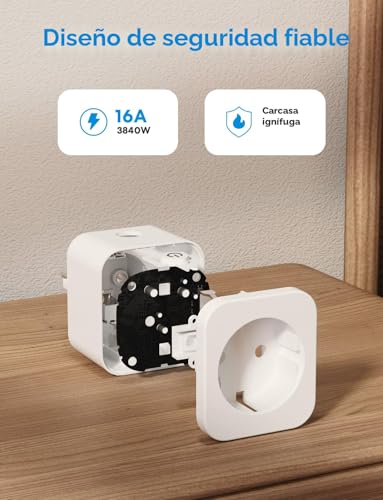 Miniatura 10 de Meross Enchufe Inteligente Para Apple Homekit, Medición De Consumo, 16a, Control Remoto Y Temporizador, Wifi, Alexa, Google Home Y Smartthings, 4 Pcs