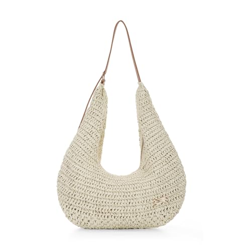 Bolso de paja para mujer tipo Tote verano playa miniatura 1