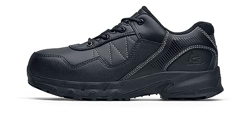 Shoes for Crews Piston Low and Mid, Men's, Women's, Unisex Soft Toe Slip Resistant Work Shoes, Water Resistant, Black2