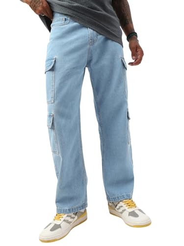 Bewakoof Herren Baggy Fit Jeans, Indigo_654891, 46