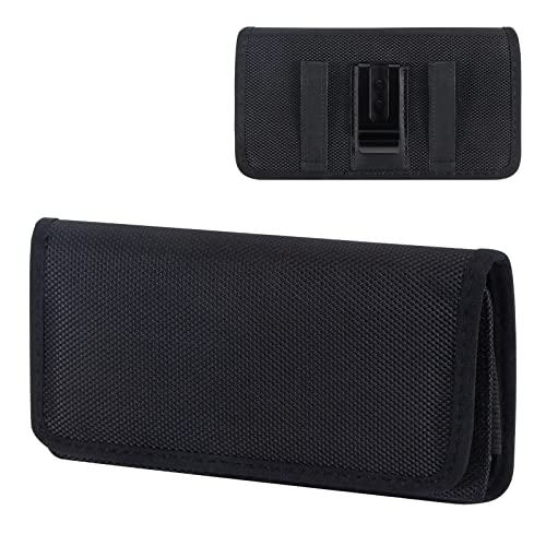 Funda Cinturón Horizontal para Móviles y Smartphones Bolsas de Telefono con Clip de Cinturón para Teléfonos de 5,8-6,67 Pulgadas Negro