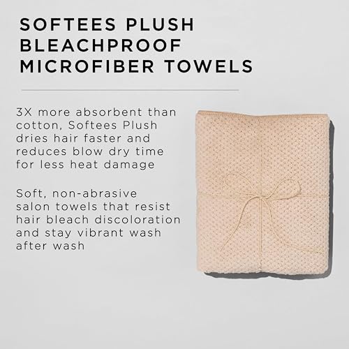 Fromm Softees Plush Microfiber Salon Hair Towels - Ultra Soft Fast Drying Towel for Hair, Hands, Face – Use at Home, Salon, Spa, Barber – 20" x 34" - Extra Durable and Absorbent - Oatmeal, 6 Count by Fromm - Image 2
