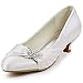 Elegantpark EP2006L Ivory Satin Niegriger Absatz Strass Kleine Round Zehen Damen Brautschuhe Gr.40 (UK7)