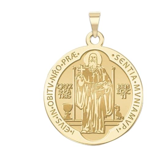 PicturesOnGold.com Saint Benedict Religious Medal - in Sterling Silver, 10K, or 14K Gold