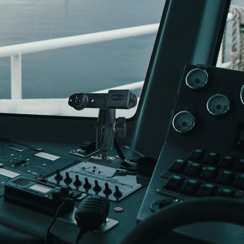 Image of HYS Duty Drill Base Tablet Holder Mount for Truck & Vehicle, Drill Base Tablet Holder with Aluminum Arm for All HT'S Radio with Belt Clip Motorola SL300, APX6000, APX8000, & Cb Radio Mic Hang Up