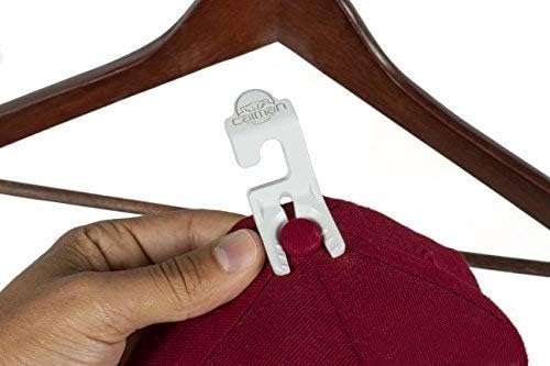 Caiman Hat Clips: The Hat Organizer That Fits in Your Closet and Protects Your Hats Better Than a Hat Rack Using Clips with a Safe, Unique Grip (10 Pack) (White)