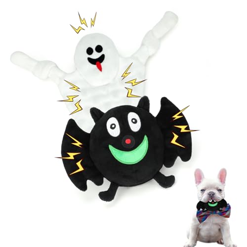 Rypet Halloween Dog Toys 2 Pack, Stuffed Dog Toys Squeaker Plush ...