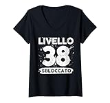 Photo Gallery donna livello 38 sbloccato anni 38 compleanno maglietta con collo a v Photo Gallery donna livello 38 sbloccato anni 38 compleanno maglietta con collo a v