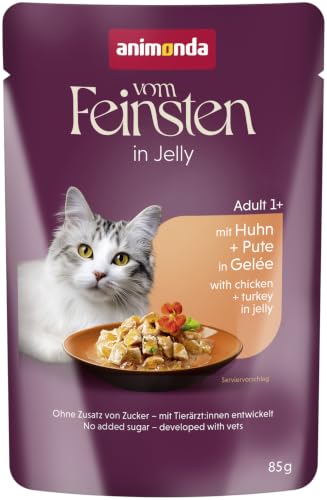 animonda Vom Feinsten Adult Raffinesse Katzenfutter in Gelee mit Huhn und Pute (24 x 85 g), Nassfutter mit Taurin und Vitamin D3… – Ansicht 1