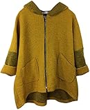 K-Milano Damen Jacke Wolljacke mit Kapuze, Made IN Italy