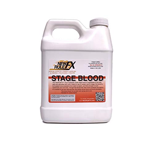 NewRuleFX.com Professional Theatrical & Motion Picture Stage Blood Wash Out Formula Deep Red 1 Quart Jug