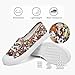 Uoidru Womens Slip On Shoes Low Top Canvas Sneakers Lightweight Casual Walking Shoes Fashion Work Sneakers(Brown Flower Print,US9)