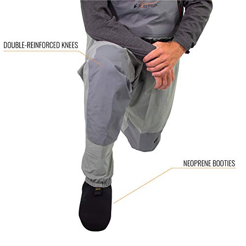 Frogg Toggs Hellbender Breathable Stockingfoot Chest Wader, Stout, Slate Gray, Size Large Stout