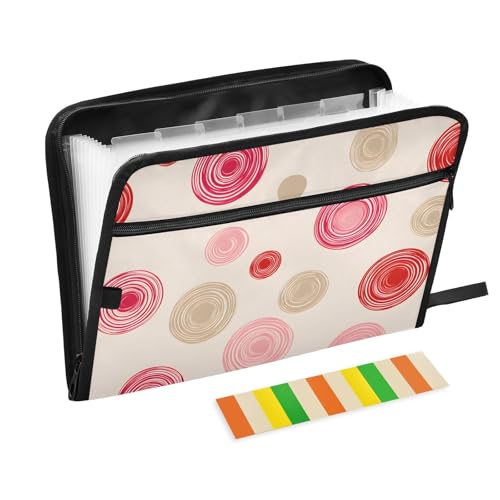 �h�L�������g�t�@�C�� �t�@�C���P�[�X ���ރz���_�[ ��e�� A4 Red Circle Pattern �t�@�C���t�H���_�[ �����^�� �h�L�������g�P�[�X �d�؂� ������� �l�C �g���� ����