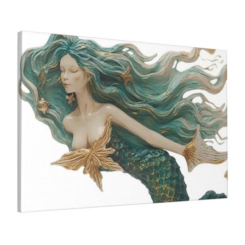Impression sur toile sirène HD affiche suspendue haut de gamme 40x61cm