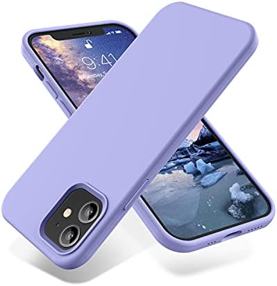 OTOFLY Compatible with iPhone 12 Case and iPhone 12 Pro Case 6.1 inch(2020),[Silky and Soft Touch Series] Premium Soft Liquid Silicone Rubber Full-Body Protective Bumper Case (Light Purple)
