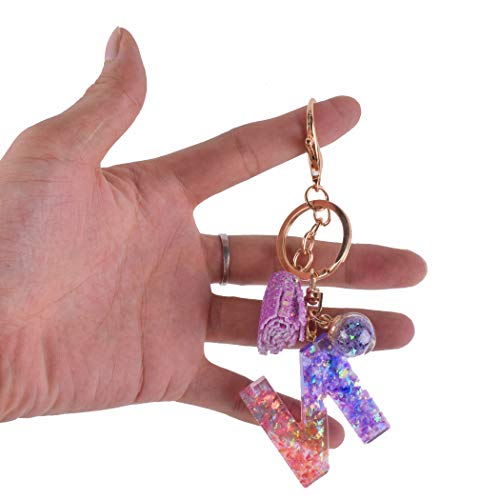 Portachiavi iniziale lettera alfabeto dolce borsa