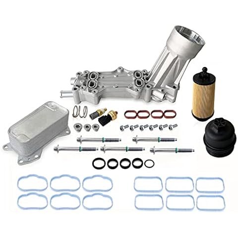 WHYQL Aluminum Engine Oil Cooler and Oil Filter Housing Compatible with 2011-2021 Chrysler 200 300, Dodge Charger, Grand Cherokee, Wrangler, Ram ProMaster 3.6L V6 OE#926-876 926-959 (New) Cover