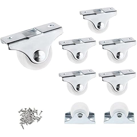 upawdy 8 Pcs Castor Wheels,Wheels for Furniture Plastic Castor Wheels Furniture Small Rubber Castors Casters Non-Swivel for Equipment Boxes, Exhibition Equipment, Tool Boxes, (25mm / 20kg) Cover