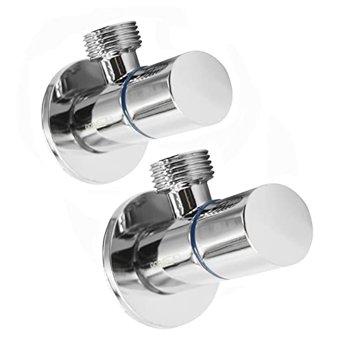 Lazardo Eckventil Set Chrom Vintage Design mit Abgang 1/2" für Küche oder Bad Eckregulierventil deutsche Marke Cover