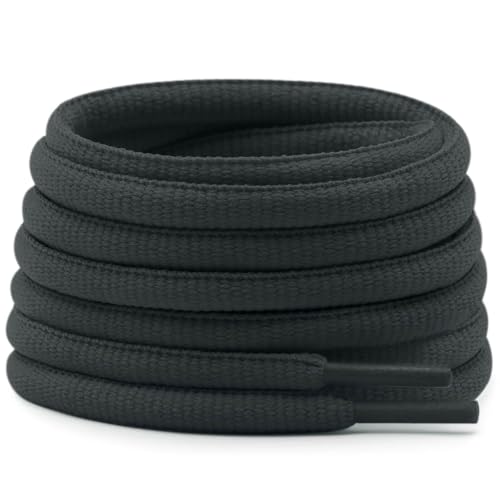 Image of Oval Athletic Shoelaces Thick 4MM DELELE Half Round Shoe Laces Strings 2 Pair