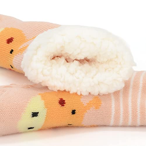 Zando Kids Boys Girls Fuzzy Socks Winter Slipper Socks Fleece Christmas Socks Baby Thick Fluffy Socks Thermal Anti Skid Socks Warm Socks For Girls Grip Animal Socks Black Penguin 3-5 Years #TOP5