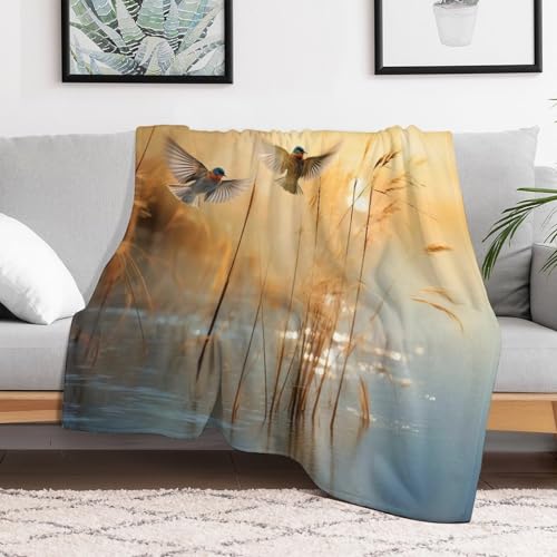 Couverture douce oiseau pour sublimer votre plaid jeté canapé - 3