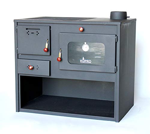 Kaminofen mit Backfach und Herdplatte 93935 7,5 kW Kamin Gartenofen Küche Outdoor Ofen Holz