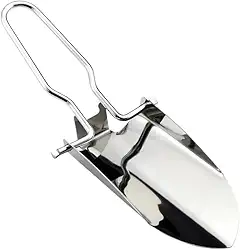 Mini Pá Concha de Inox, Dobrável, Portátil, Leve e Compacta para Jardinagem, Camping e Pesca