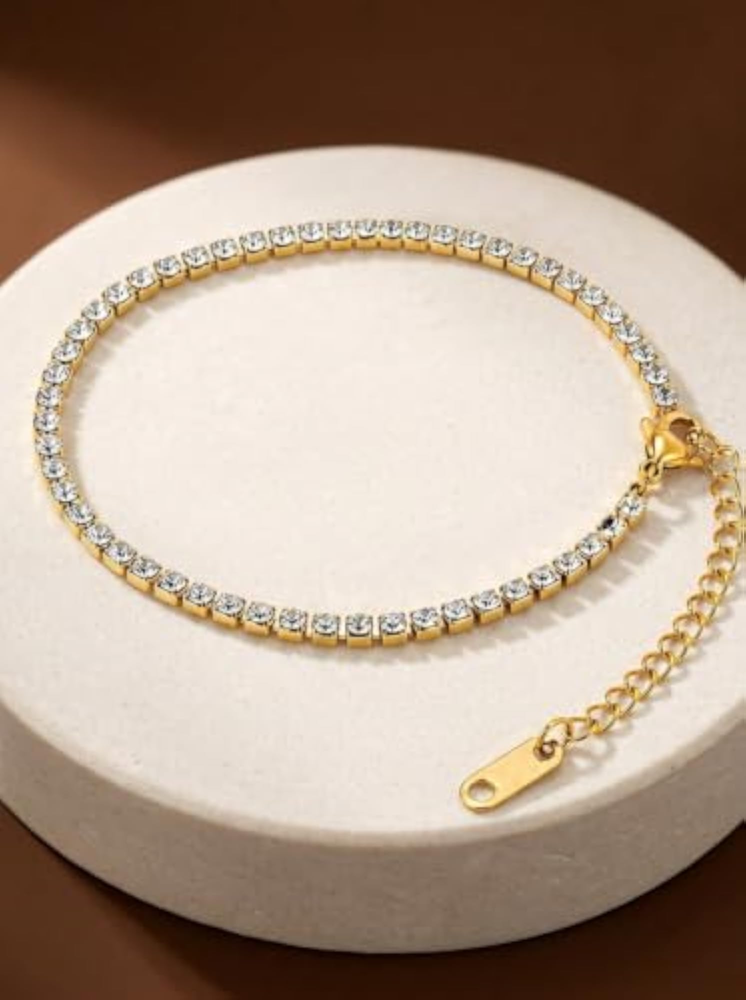 Women's 18K Gold Plated Slim Sparkle Tennis Bracelet