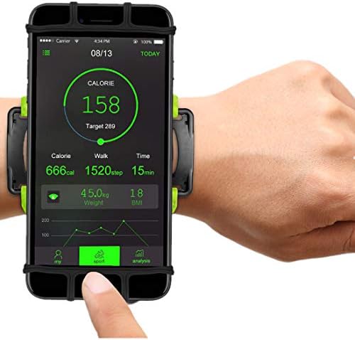 VUP Cell Phone Holder Wristband for iPhone Xs Max/XS/XR/X/6S/7/8 Plus, Galaxy S10/S10+/S10e/S9/S9+/S8 Note 9/8/J7, LG G6, Google Pixel 3 XL, 180 Rotatable Armband for 4.0"~6.5" Mobile Phone