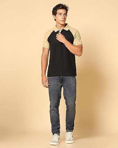 Image of INKKR Men's Solid Regular Fit T-Shirt ((FACTORY-A11)-(3XL)-Black FCT11 01