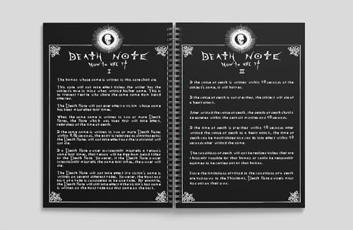 Image of zenithink Death Note Wiro Journal Notebook | 80 gsm Paper With 350GSM Hard Cover | UnRuled | Pages - 160 | Count - 1 | 8X6 INCHES | A5 Size | Wiro Binding