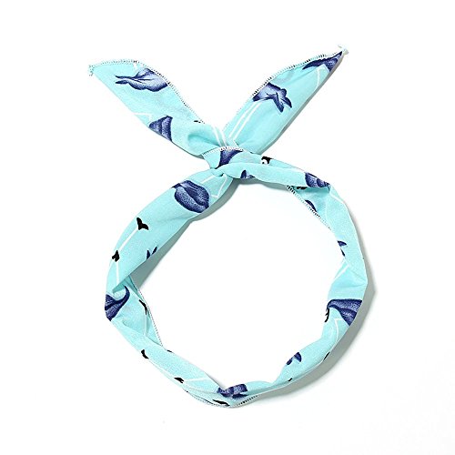 Ouken Abrigo de la vendas Flexible ajustable cabeza dulce mujer pelo diademas con estilo de banda (azul) (azul)