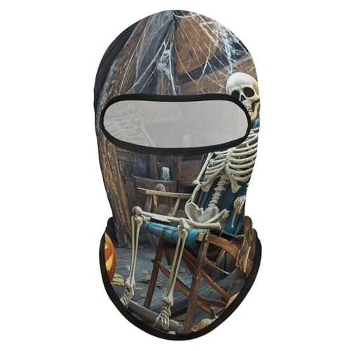 Máscara facial completa de balaclava con diseño de esqueleto terrorífico para hombre y mujer, protección solar, transpirable, para senderismo, ciclismo, running y conducción miniatura 7
