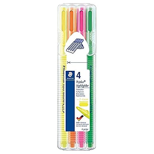 Staedtler Triplus TextSurfer 362 SB4. Rotuladores de colores brillantes de punta fina. Estuche con 4 subrayadores