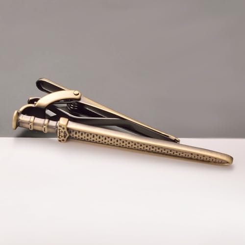 Image of Sword Tie Clip Pins for Men Unique Novelty Silver Gold Tie Bar