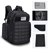 wpole Military Tactical Backpack for Men Molle Amy Assault Pack,Camping Hiking Trekking Daypack Bug Out Bag(Black)