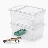 【はちゅランド】 アクリル 飼育ボックス 輸送箱 輸送 空気穴付き H10（両開きフタ・スタッキング対応） 通気口付き 185×120×75mm｜レオパ/ヤモリ/カエル/クモ/ヘビ/小動物に