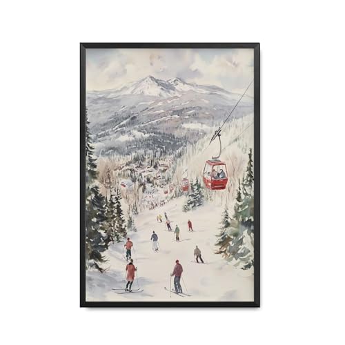 MEIXI MOBILE Oil on Canvas Posters And PrintsSki Resort Print